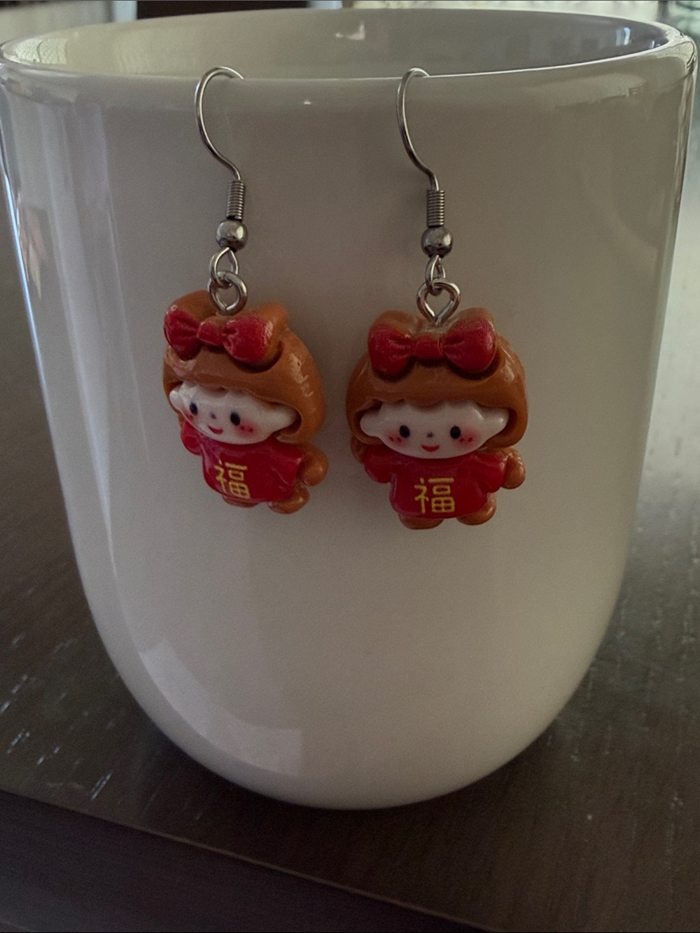 ✨5 for $30 Earring Bar ✨ Red Girl Fortune Charm Dangle Earrings Novelty Jewelry